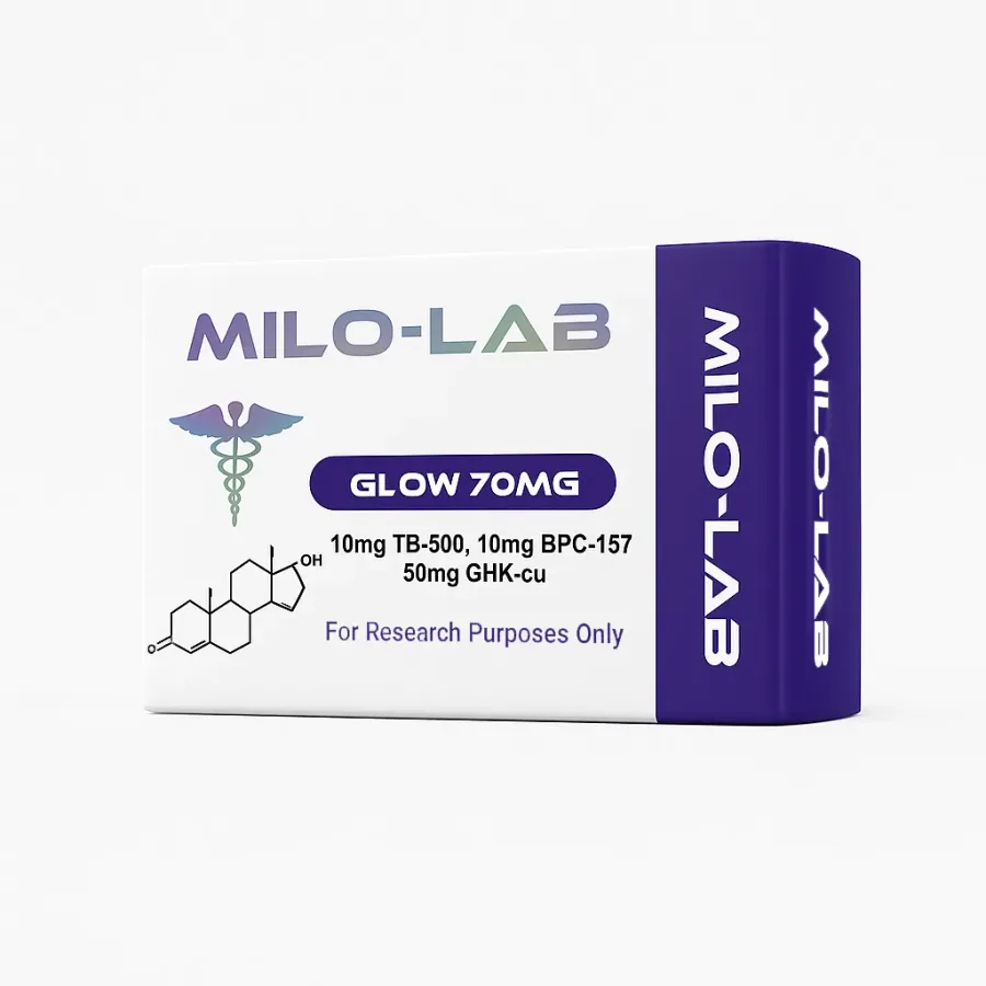 Glow 70 research peptide – Glow 70 is a 70mg growth-hormone-axis blend (tesamorelin, ip